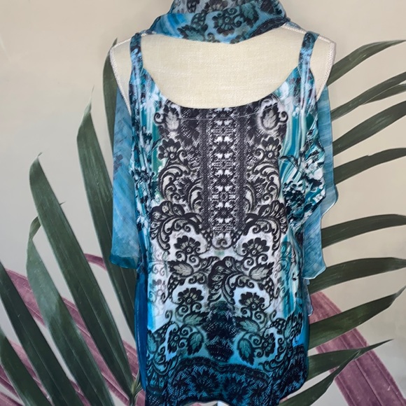 Style & Co Layered Capelet Top with Attached Cami NWT - Picture 3 of 8